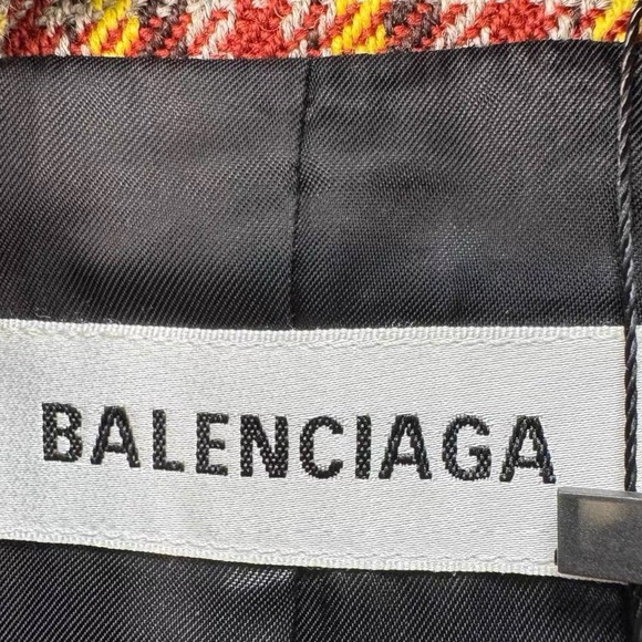 🚩steal authentic Balenciaga Yellow and Black Plaid Blazer - Picture 5 of 7